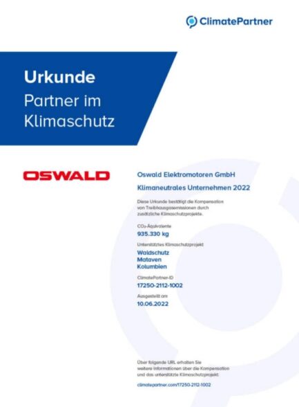 OSWALD ALS KLIMANEUTRALES UNTERNEHMEN